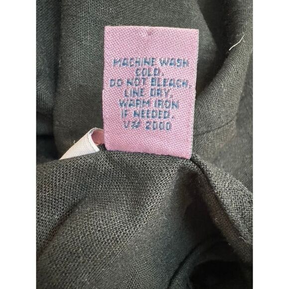 Vintage Embroidered Linen Blend Dress Daisy Black - Size Medium 10 - 12 - Picture 9 of 12